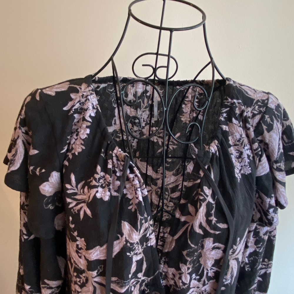 Black and Purple Floral Fancy Dress - Picture 5 of 10